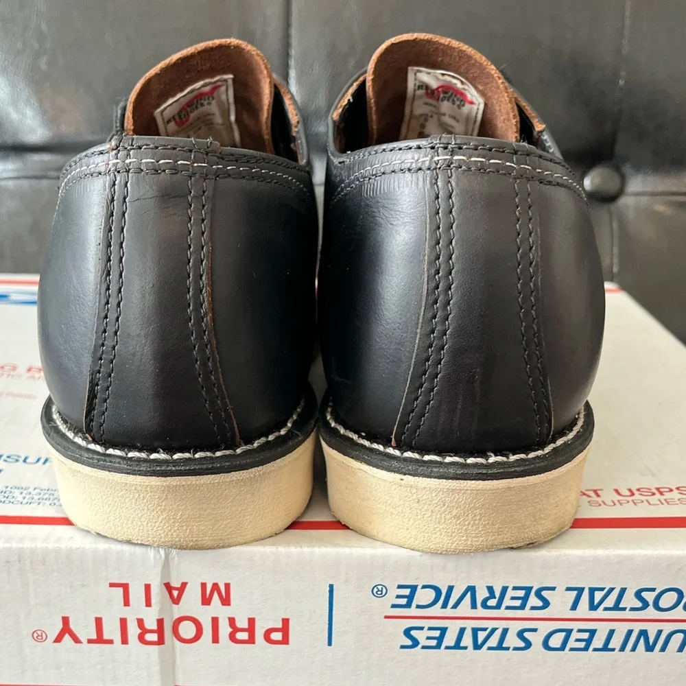 Red Wing 8090 Oxford Black Featherstone‎ Leather Sz 9D Made in USA